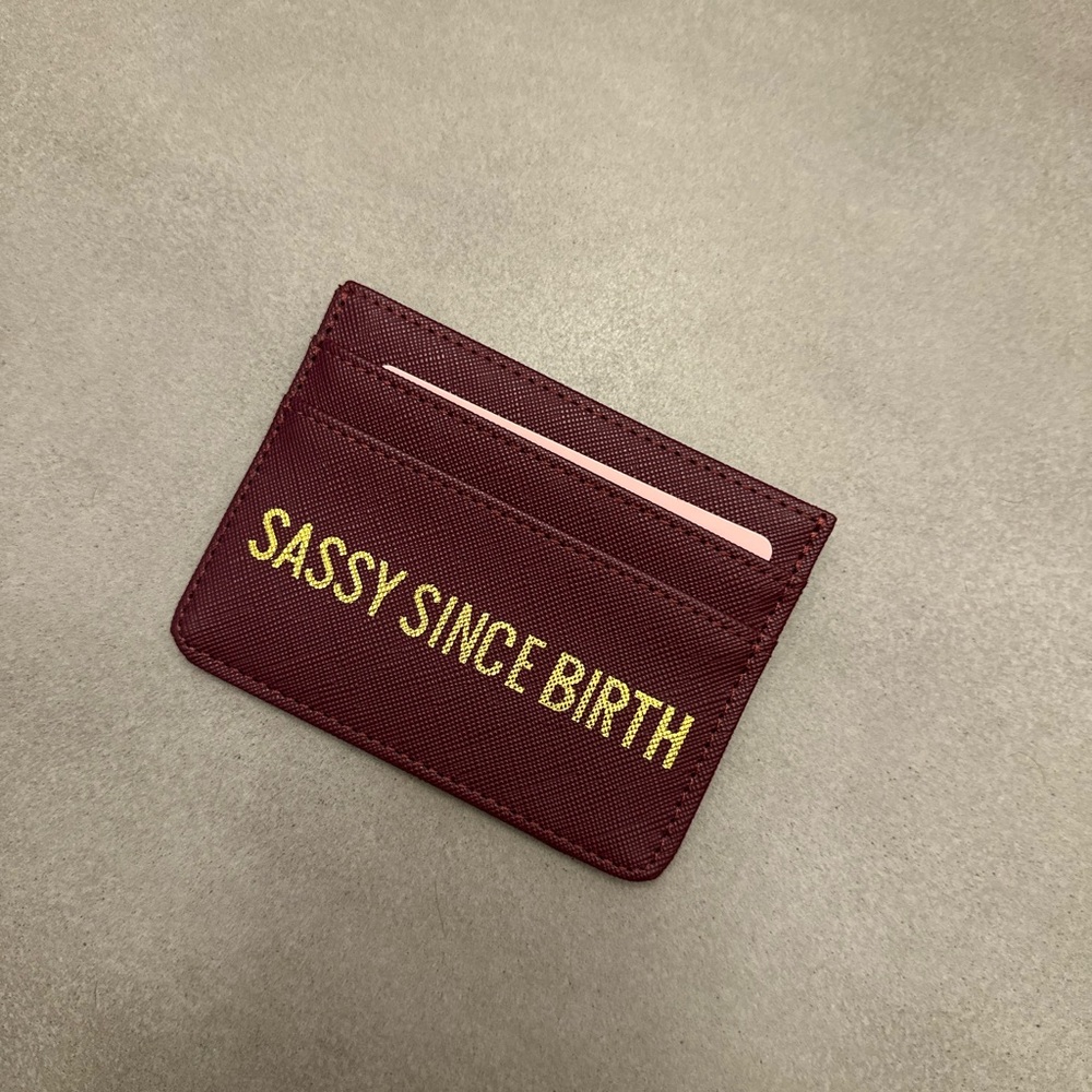 Mulberry and Grand Bordeaux “Sassy Since Birth” Card Holder